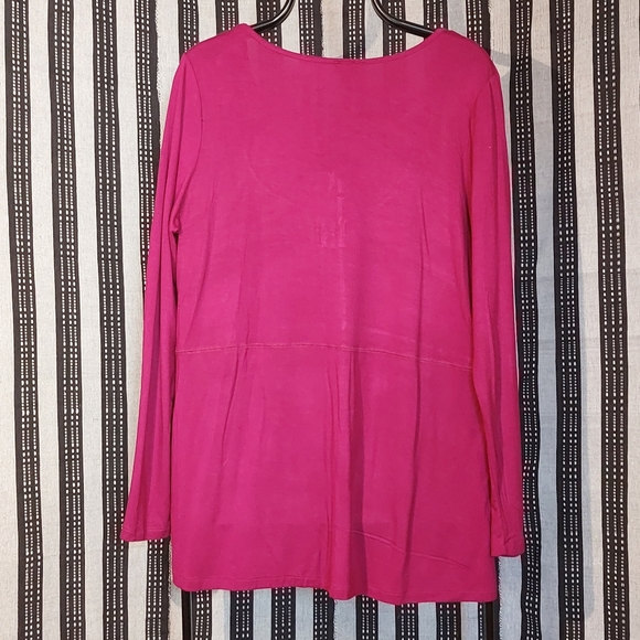 Cable & Gauge fuschia long-sleeved high-low tunic, XL, EUC (unworn) - Picture 2 of 4